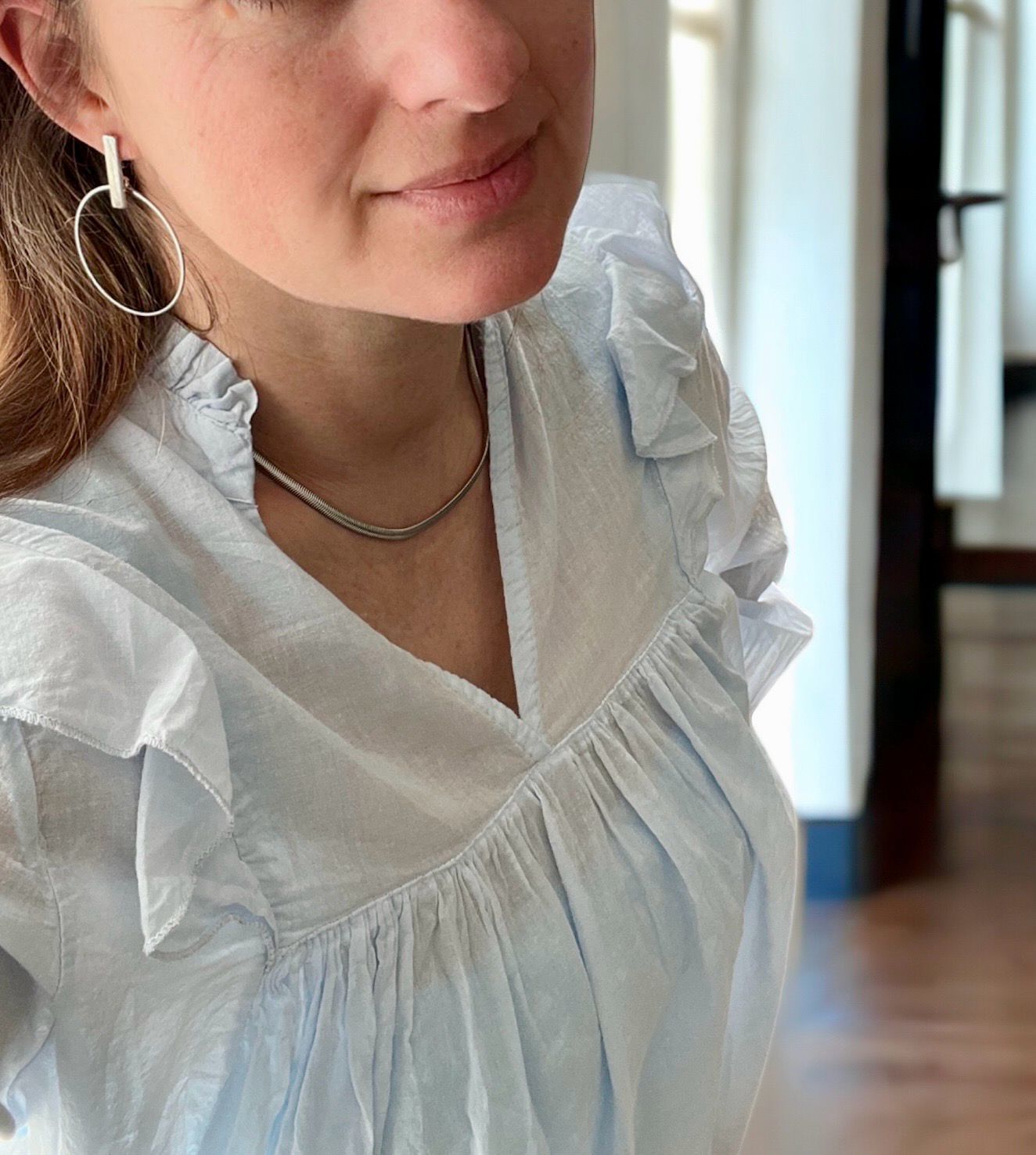 Frivole Top - Emily Top - Top Met Lange Mouwen - Losse top - lichte blauw - Top voor dames - Lente / Zomer top - Frivole Blouse