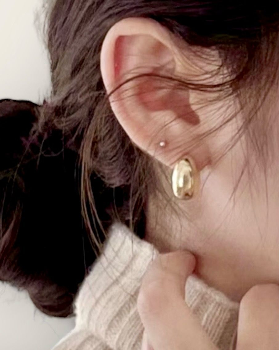 Bean Studs - oorbellen - Oorbel Stekers - Zilveren Oorbellen - 18kt gold plated Oorbellen- cadeau tip- cadeau voor haar