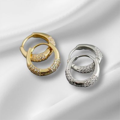Kleine Ring Oorbellen Met Steentjes