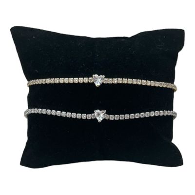 Sparkle Hart Armband - Luxueuze Sparkle Heart Armband - Zilveren Armband Met Steentjes - Armband Voor Vrouwen - Cadeau Tip