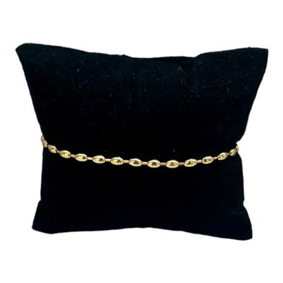 Ovalen Boontjes armband - Sterling Zilver gold plated Armband - Armband Voor Vrouwen