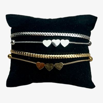Ketting Hartjes Armband - Stainless Steel Armband