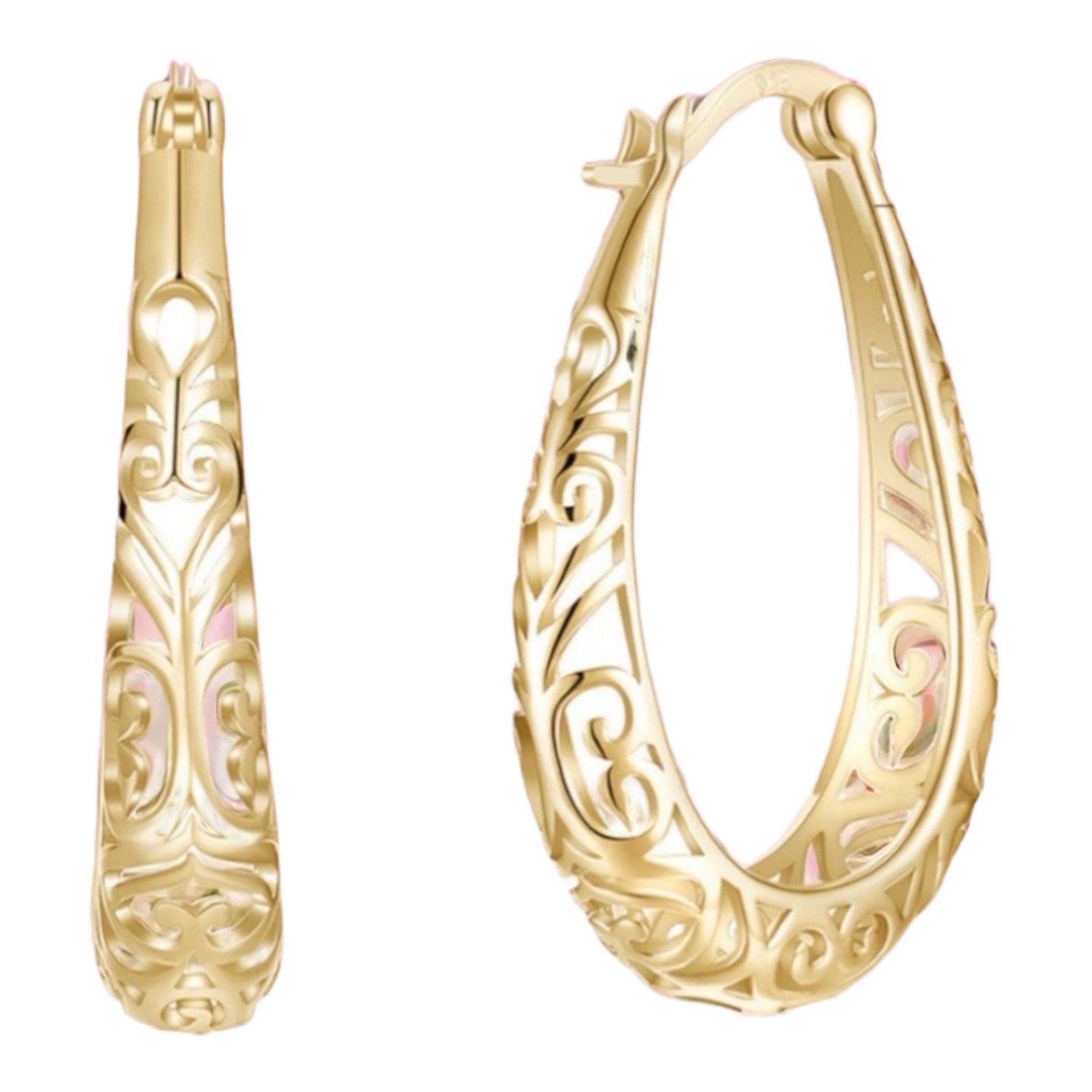Geometric Hoops Ring Oorbellen - Trendy Geometric Hoops Oorbellen Sterling Zilver Gold Plating