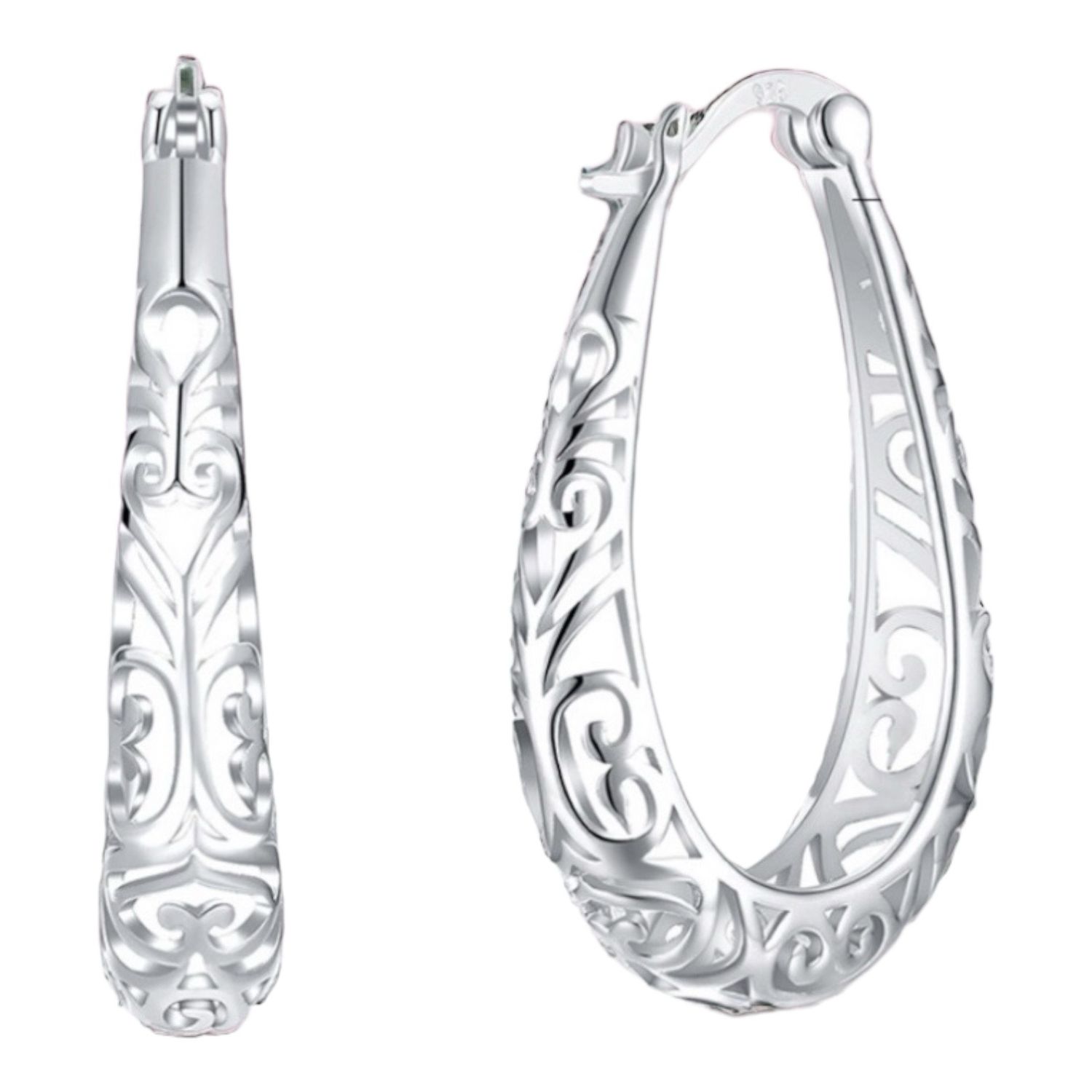 Geometric Hoops Ring Oorbellen - Trendy Geometric Hoops Oorbellen Sterling Zilver Gold Plating