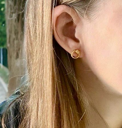 Oorbellen ringknopjes - Zilveren Oorbellen Platina Goud - Kleine Oorbellen - Stud Oorbellen