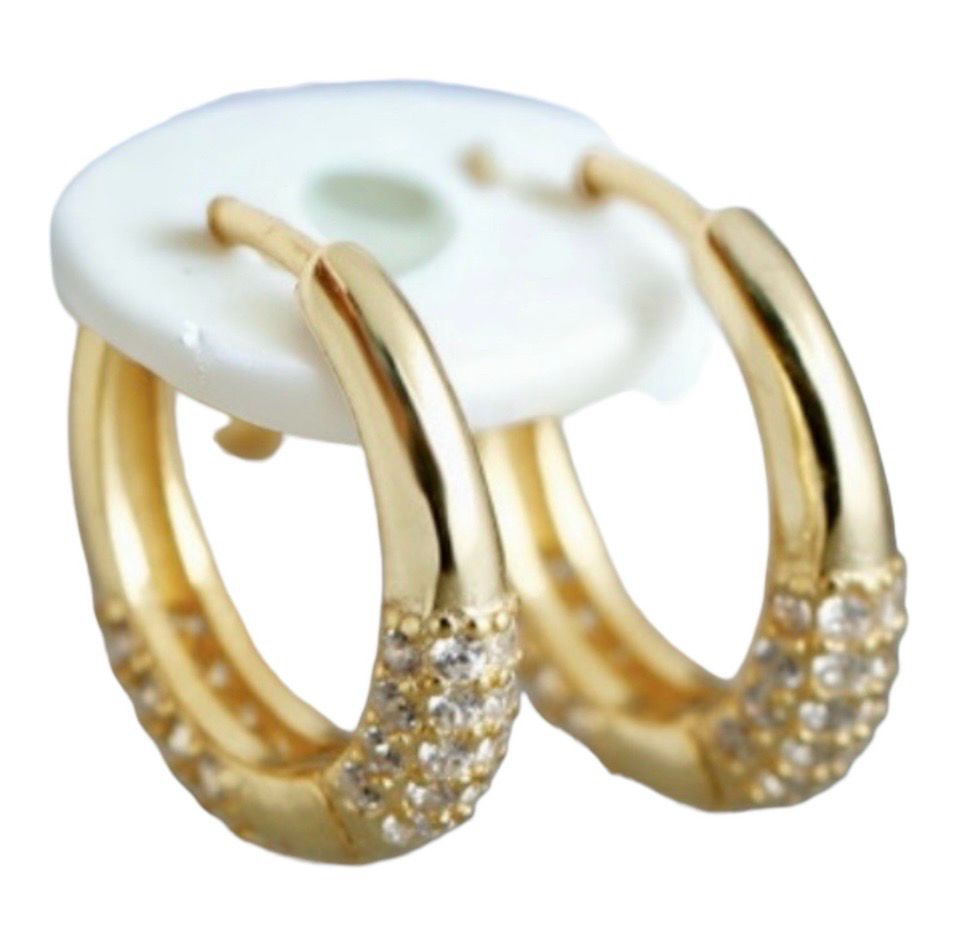 Kleine Ring Oorbellen Met Steentjes