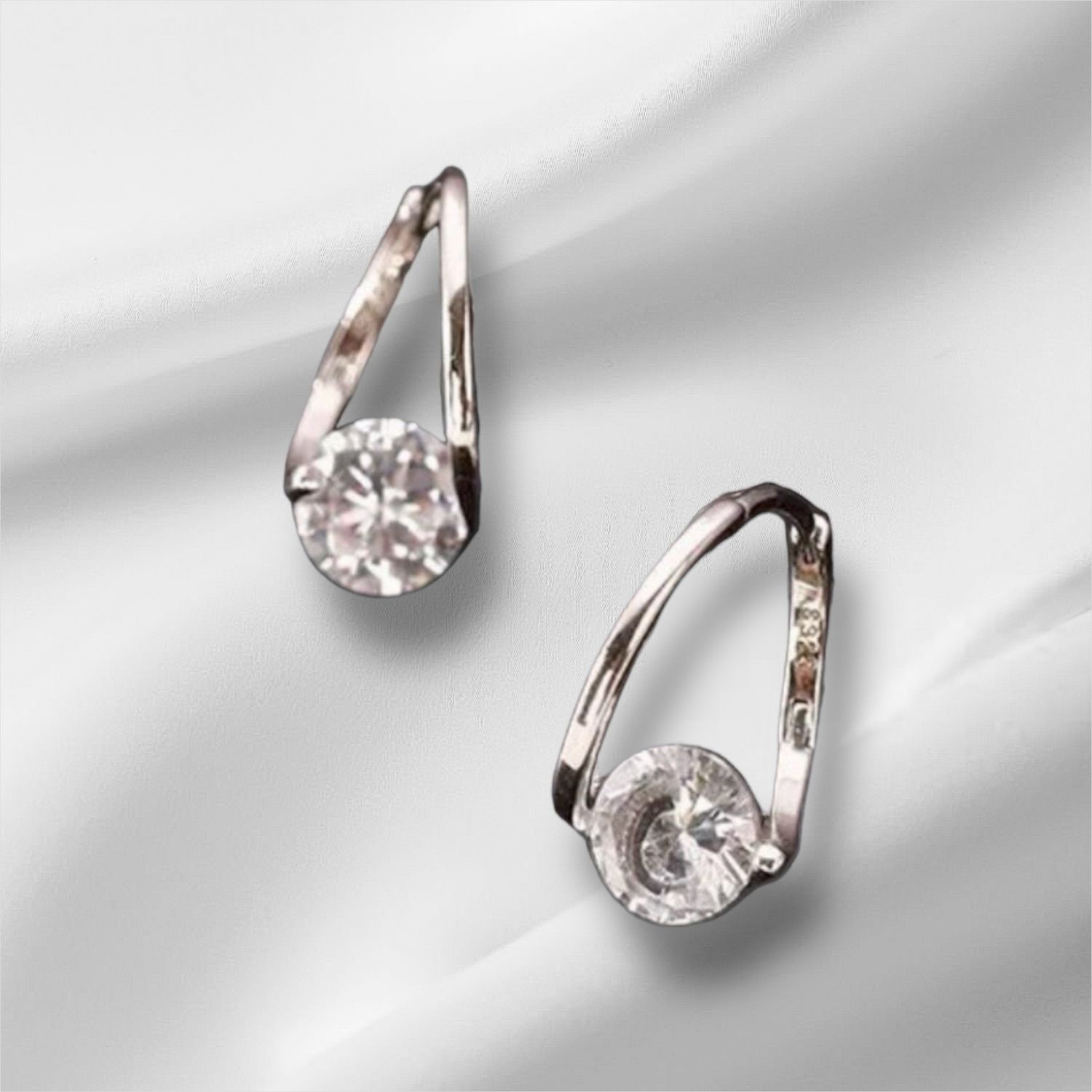 Ring Oorbellen Met Zircon - Glam Luxe Ring Oorbellen Met Zircon Sterling Zilver