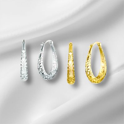 Geometric Hoops Ring Oorbellen - Trendy Geometric Hoops Oorbellen Sterling Zilver Gold Plating