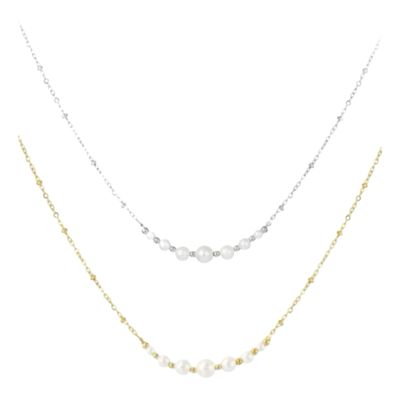 Ketting Met Parels - Stainless Steel Ketting - Ketting Voor Vrouwen- Cadeau Tip