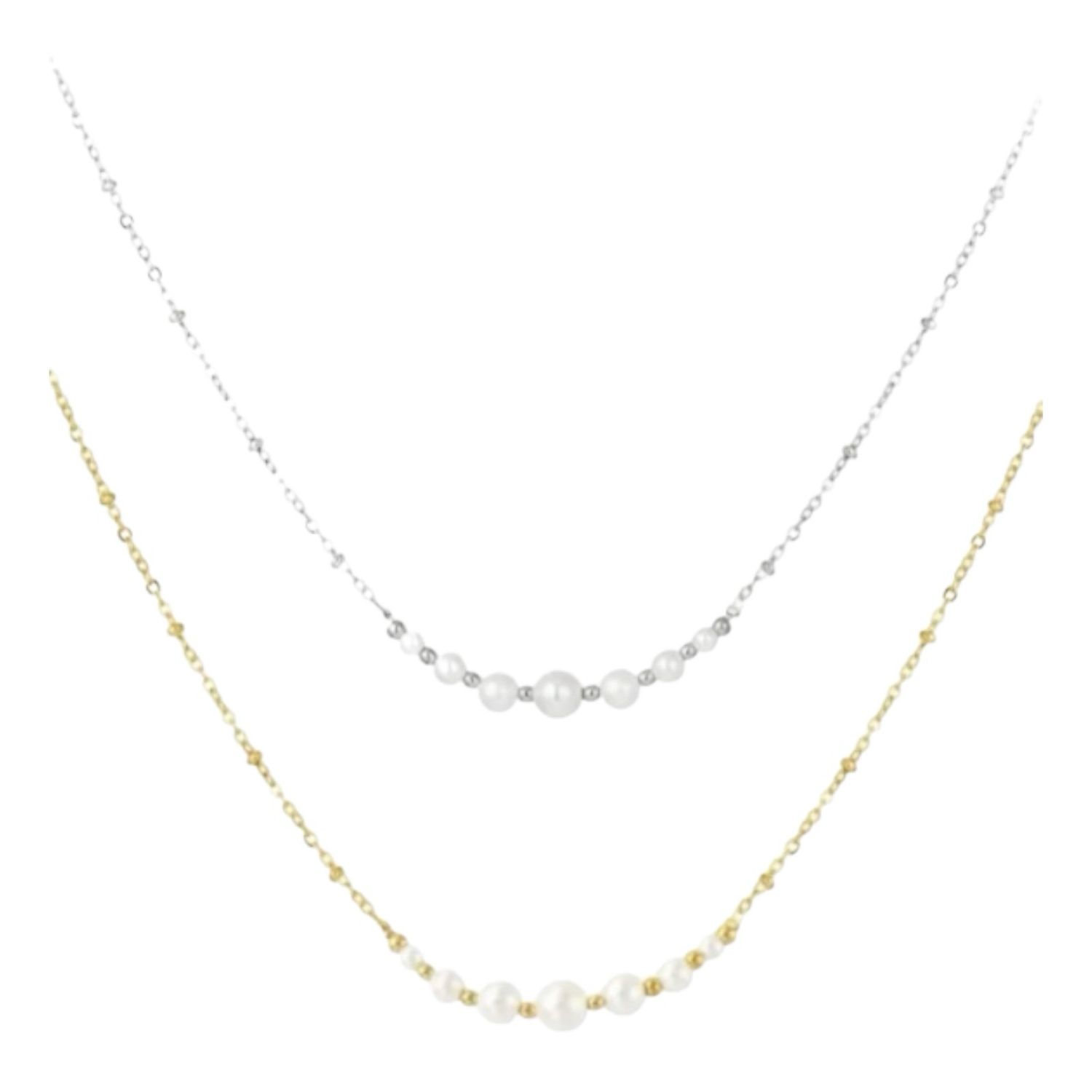 Ketting Met Parels - Stainless Steel Ketting - Ketting Voor Vrouwen- Cadeau Tip