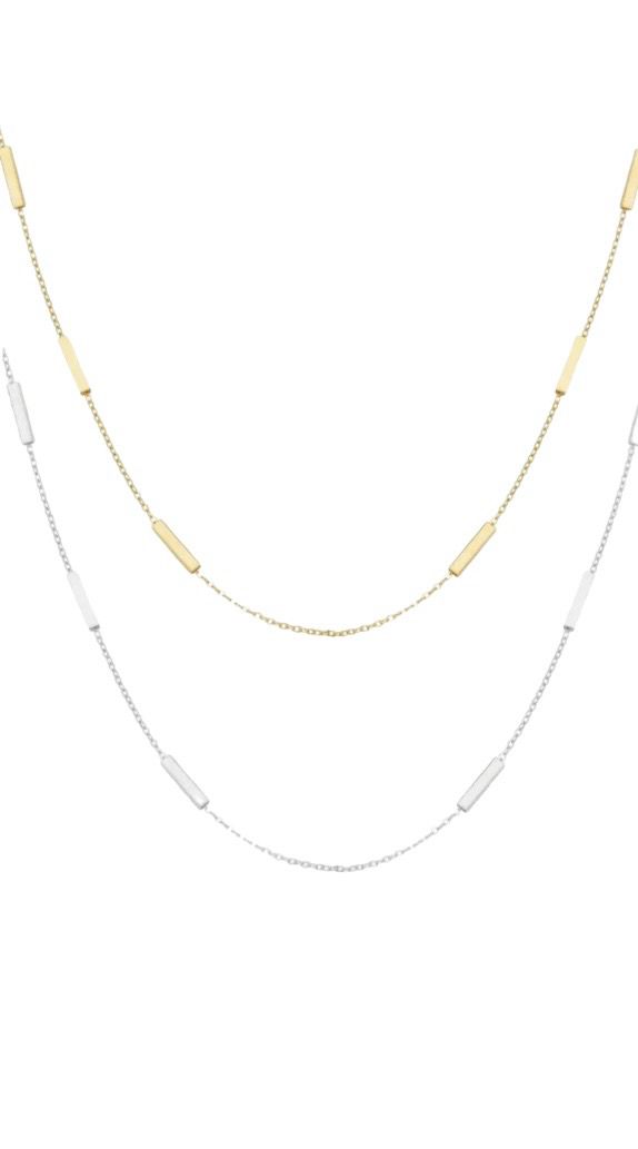 Ketting Zonder Hanger - Ketting Met Tube Bedels - Stainless steel Ketting - Ketting Voor Vrouwen