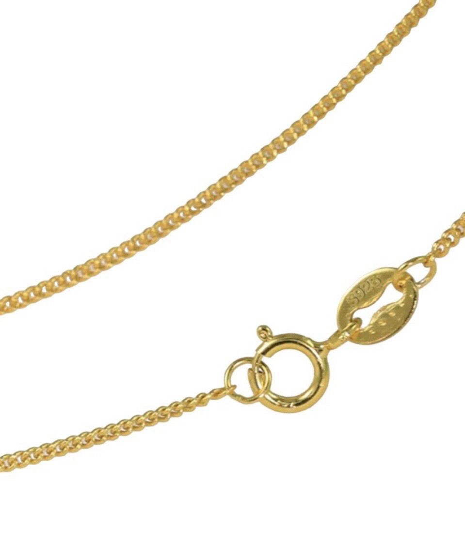 Curb Ketting Met kruis Hanger -Ketting met hanger - Sterling Zilver - Gold Plated - Cadeau tip - Cadeau voor vrouwen
