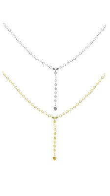 Drop Down Ketting Met Hartje- Stainless Steel ketting - Lange ketting - ketting voor vrouwen - zilverkleurige ketting - Goudkleurige ketting