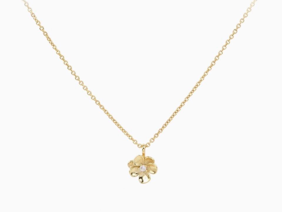 Ketting Met Bloem Hanger - Zilveren Ketting - Platina Goud - Ketting Voor Dames - Ketting Met Hanger