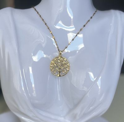 Ketting Met Boom hanger -Levensboom Hanger - Stainless Steel Ketting Voor Vrouwen - Retro Pendant Ketting Voor Meisjes.