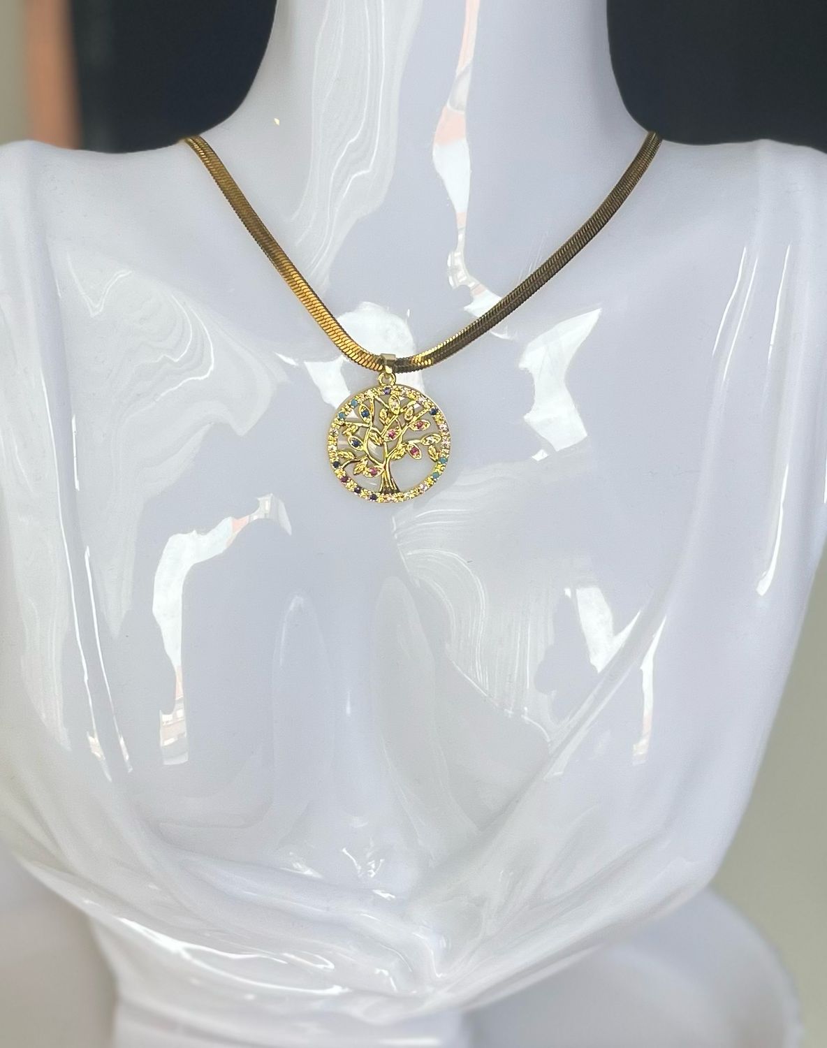 Life Tree Pendant - Ketting Voor Vrouwen- Stainless Steel Ketting Met Hanger Levensboom.