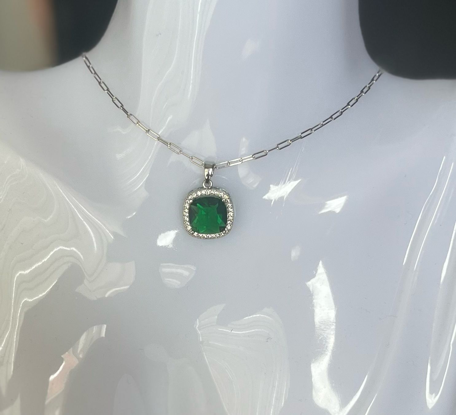Groene Zircon kettinghanger