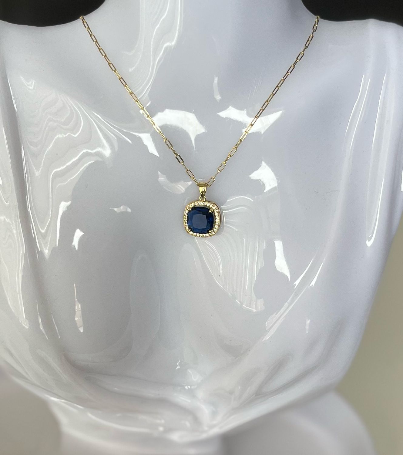 Blauwe Zircon - kettinghanger