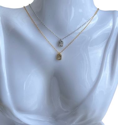 Ketting Met Zircon - Zilveren Ketting Platina Zilver Goud