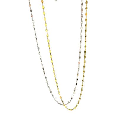 Motief Ketting Zonder Hanger - Simple Motief Ketting Zonder Hanger Sterling Zilver Gold Plated