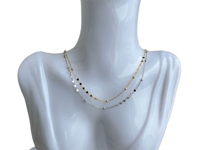 Mix Patroon Ketting zonder hanger - Sterling Zilver - Gold Plated
