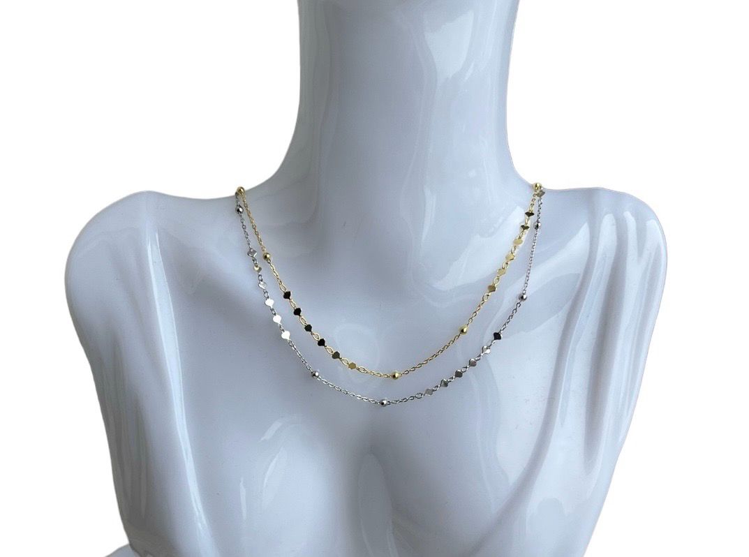 Mix Patroon Ketting zonder hanger - Sterling Zilver - Gold Plated