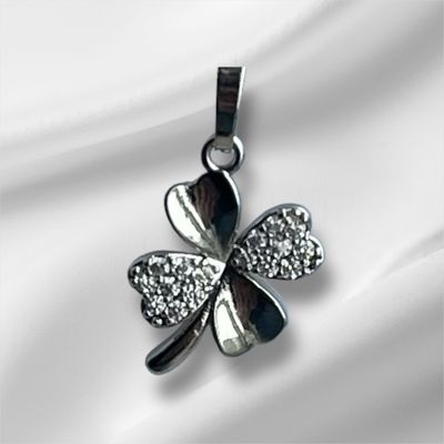 klavertjes Hanger Met Motief - Zilveren Hanger Voor Ketting