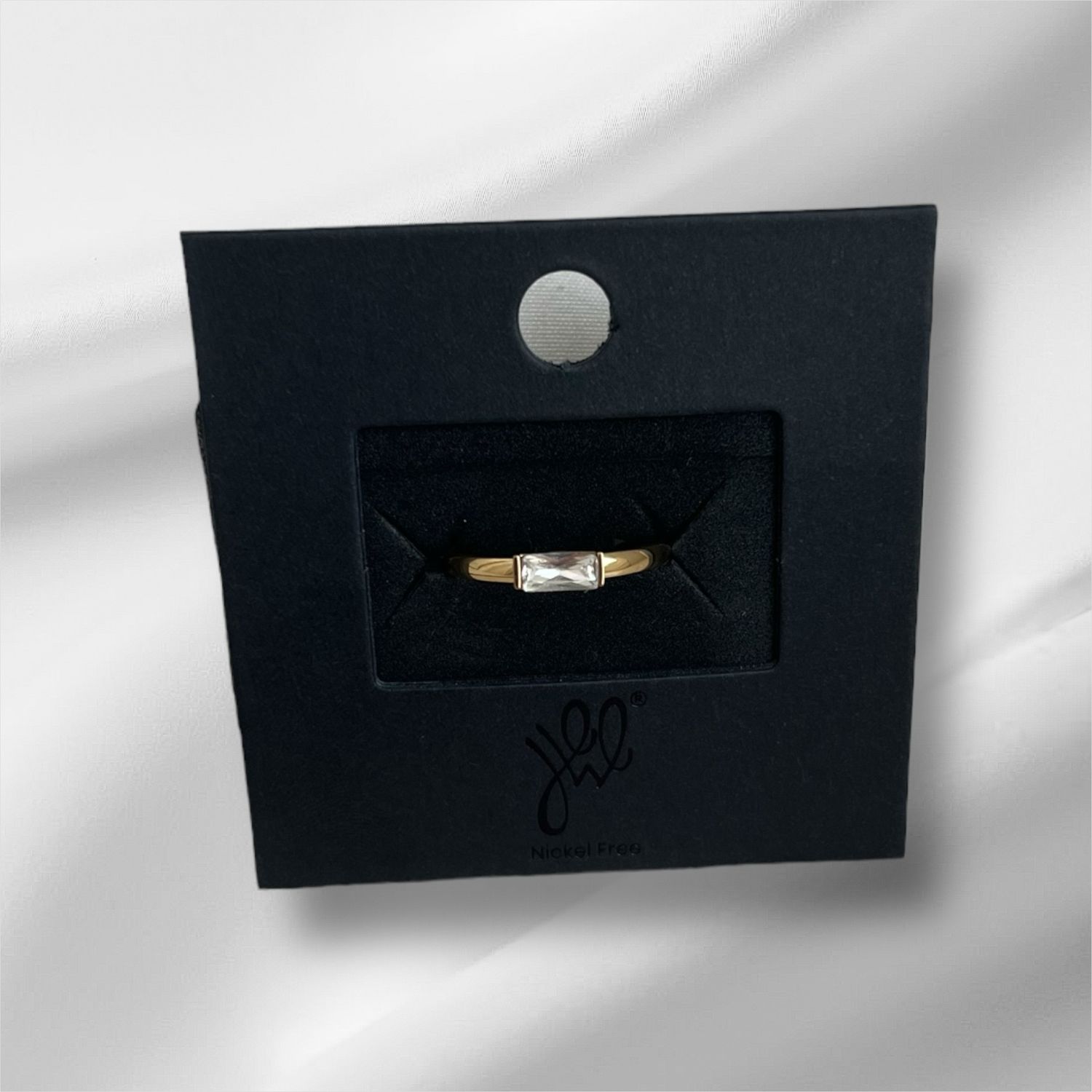 Ring Met Vierkante Steen - One size ring - Stainless steel Ring - Ring goudkleurig - Ring Voor Vrouwen