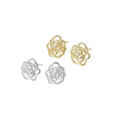 Bloem Knopjes Oorbellen -,Oorbellen voor vrouwen - Cadeau tip- Bloem Knopjes Oorbellen - Sterling zilver - Zircon steen - 14K Gold Plated Rhodium