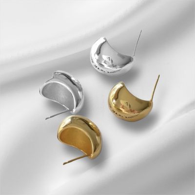 Bean Studs - oorbellen - Oorbel Stekers - Zilveren Oorbellen - 18kt gold plated Oorbellen- cadeau tip- cadeau voor haar