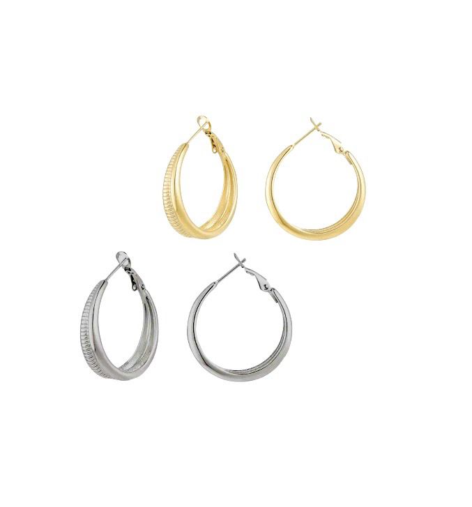 Hoops Met Print Hoops - Ring Oorbellen met print - Stainless steel Oorbellen - goud of zilver Kleurig