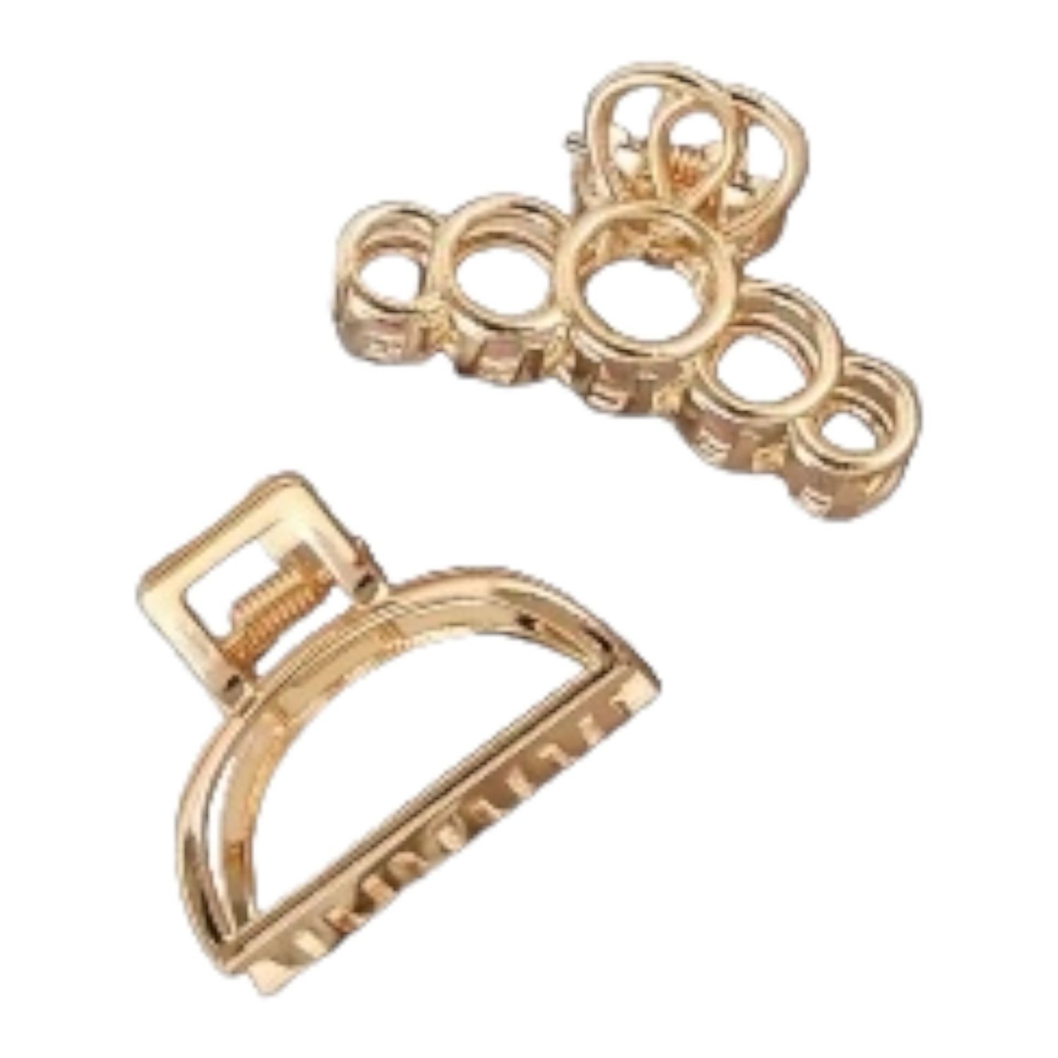 Metalen Haarclip - 2 Stuks Fashion Goudkleurige Metalen Clip- Haar Accessoire Voor Vrouwen - Kleine Metalen Clip- Clip Voor Fijn Haar.