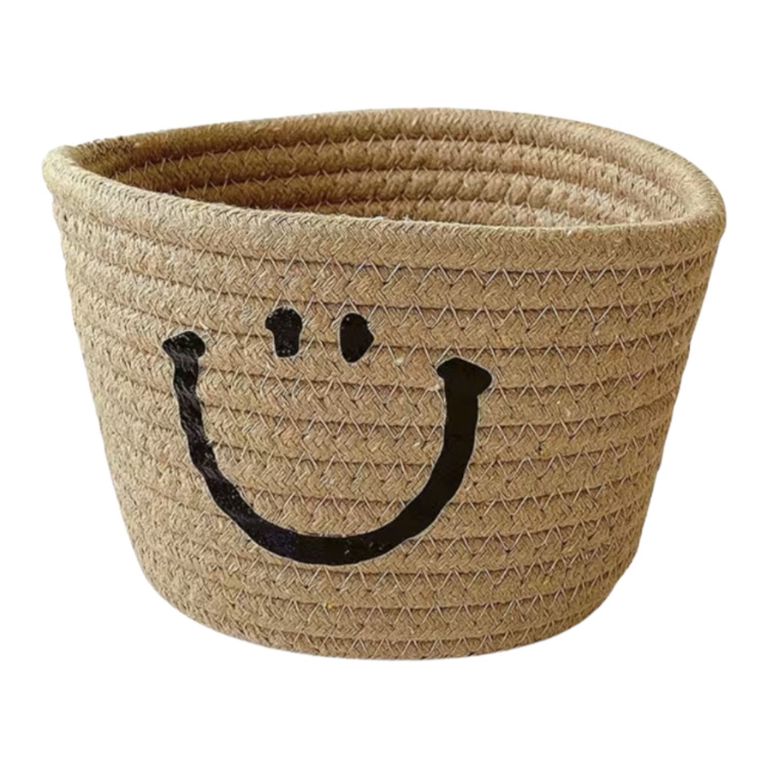 Mandje met smiley - Opberg Mandje - Mandje Voor Planten