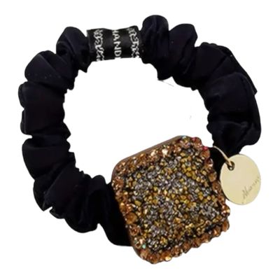 Scrunchie Met decoratief Vierkant - Kristallen Haarband - Haar Accessoire - Haar Juweel