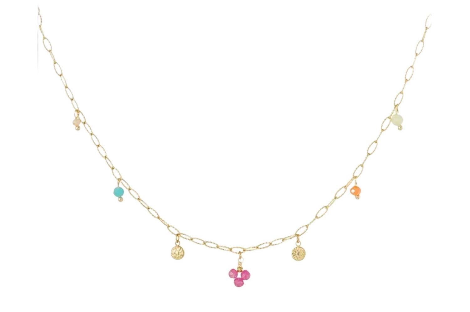 Ketting Summer Love - Ketting Met Gekleurde Bedels - Stainless Steel Ketting