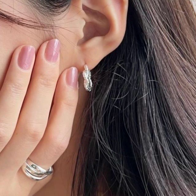 Sterling zilver platina goud gedraaide ring oorbellen - Kleine Zilveren Ring OorBellen