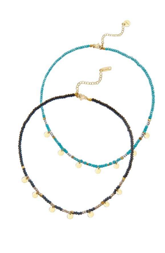 Edelsteen Ketting Voor Vrouwen - Stainless steel Ketting - platina gouden Ketting - edelsteen ketting