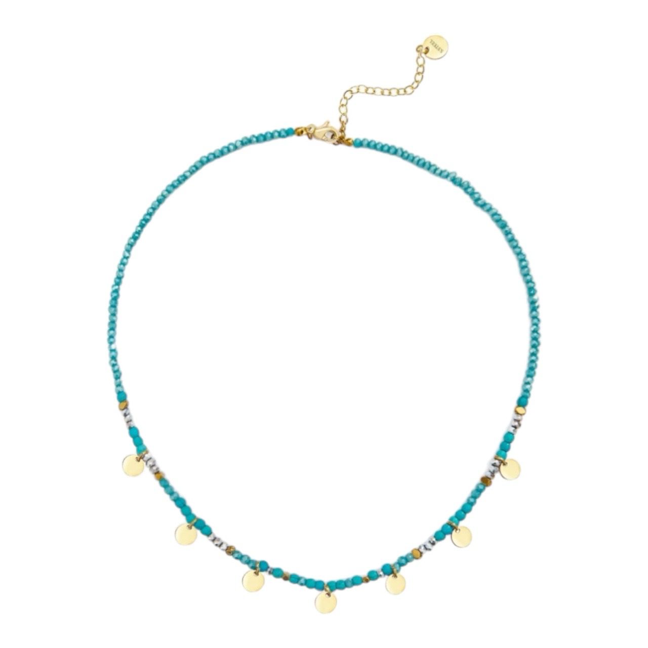 Edelsteen Ketting Voor Vrouwen - Stainless steel Ketting - platina gouden Ketting - edelsteen ketting