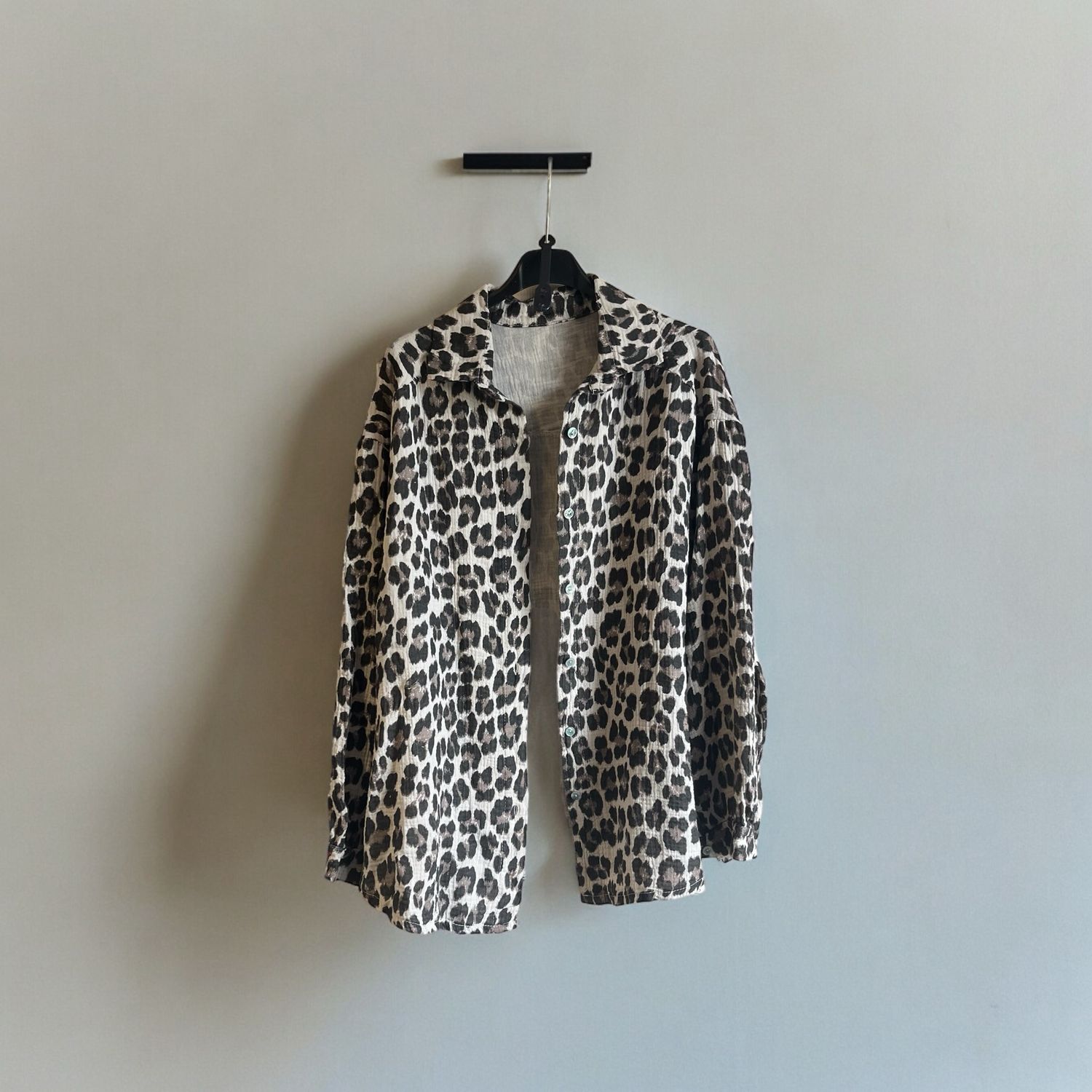 Set Broek + Hemd- Broek In Katoen- Hemd In Katoen - Leopard Patroon - One Size - Broek Met Leopard Print - Hemd Met Leopard Print