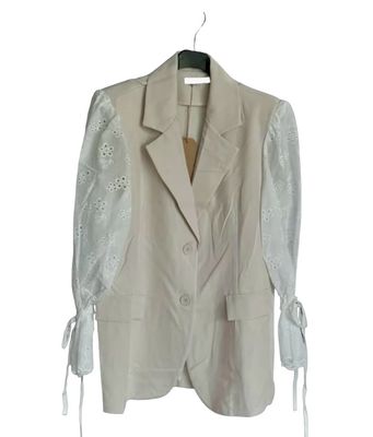Blazer Met Schoudervulling - Blazer Met Kanten Mouwen - One Size Blazer - Blazer voor vrouwen