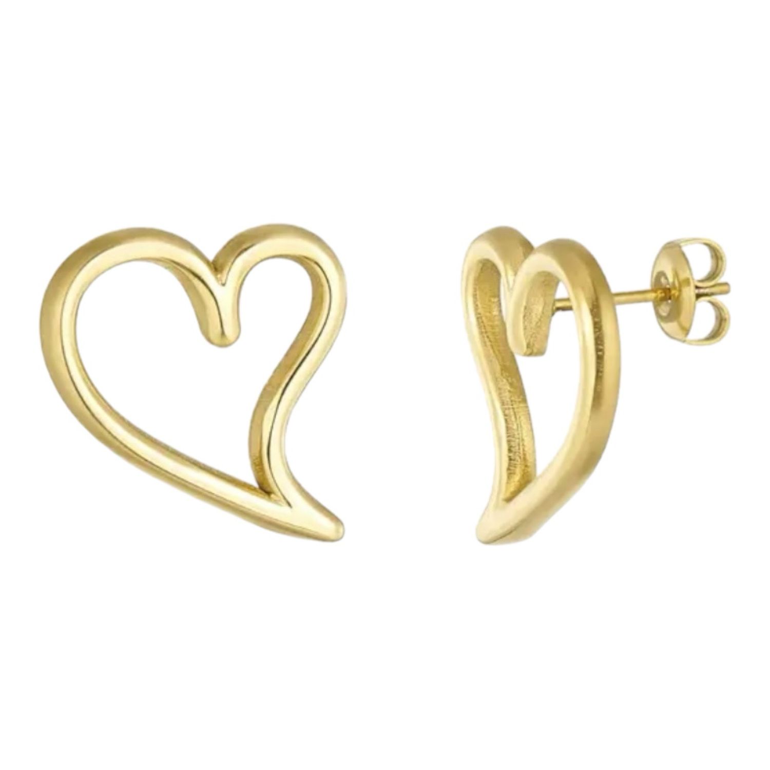 Open Hart Oorbellen - Oorbel Stekers - Stainless Steel Oorbellen - Nikkelvrij Oorbellen - Cadeau Tip - Cadeau Voor Haar