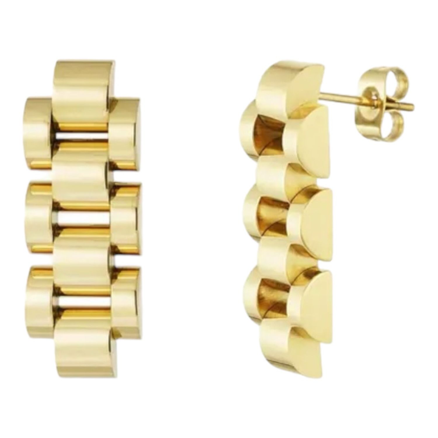 Lange Schakel Oorbellen - Stainless Steel Oorbellen - 100% Waterproof - Nikkel Vrij - Lange Hang Oorbellen