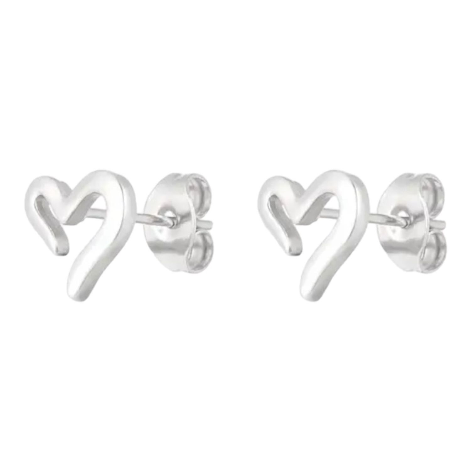 Open Hart Oorbellen- Oorbel Stekers - Kleine Oorbellen - Stainless Steel Oorbellen - Nikkelvrij Oorbellen