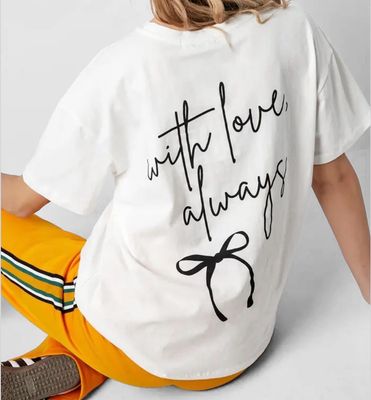 T- Shirt Met Print - Love Always - T Shirt Met Korte Mouwen - Losse T Shirt - T Shirt Voor Vrouwen