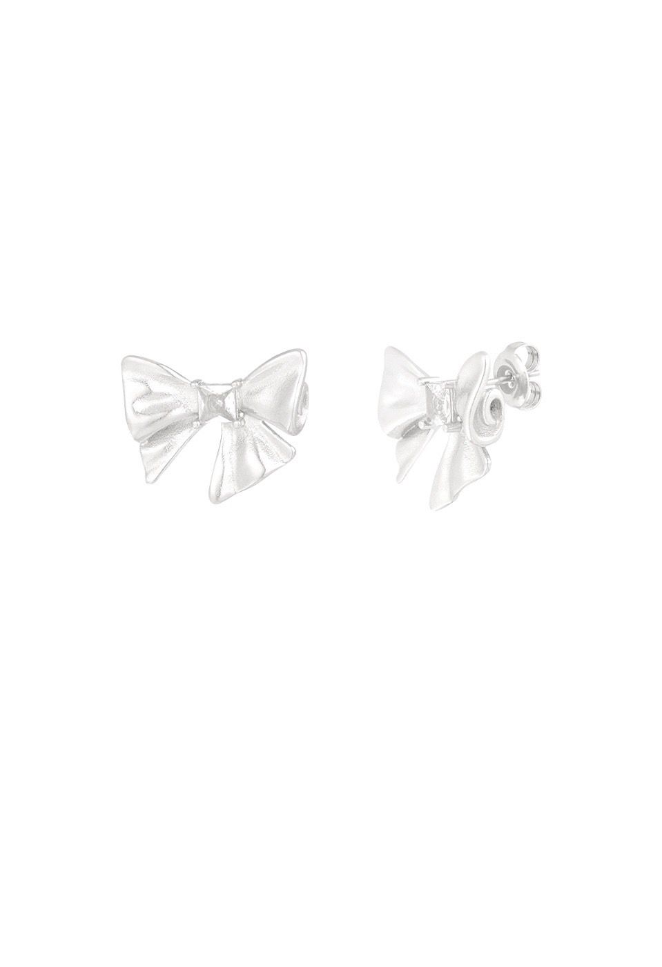 Oorbel Knopjes Met Strikjes - Stainless Steel Oorbellen - Oorbellen Voor Meisjes - Trending Oorbellen