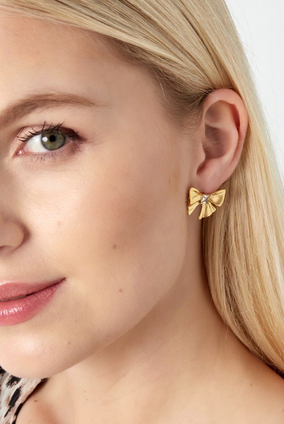 Oorbel Knopjes Met Strikjes - Stainless Steel Oorbellen - Oorbellen Voor Meisjes - Trending Oorbellen