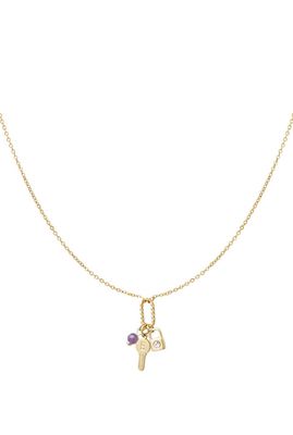 Ketting Met Bedels - Sleutel En Slot Bedel - Stainless Steel - Cadeau Tip
