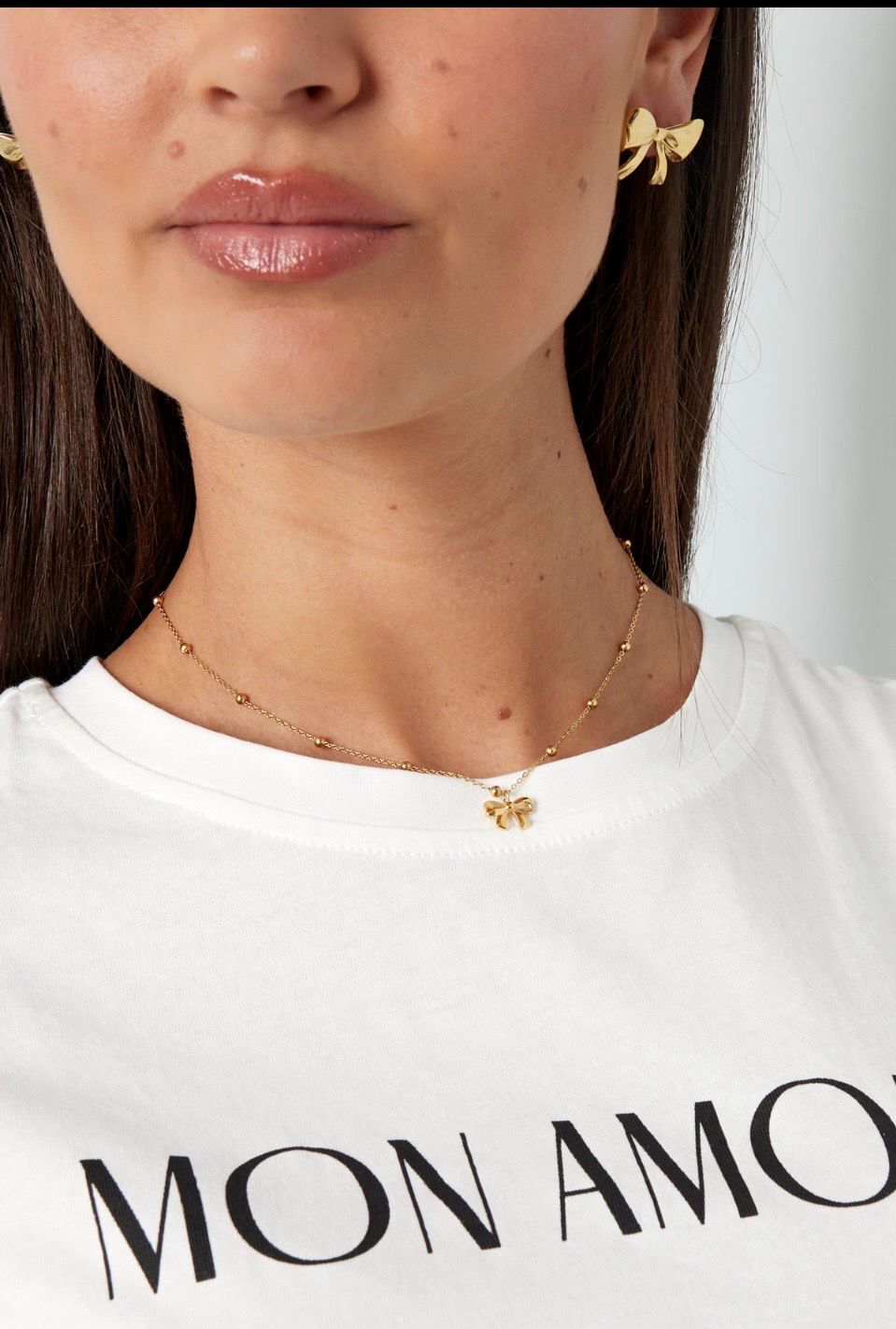 Ketting Met Strikje - Stainless Steel Ketting - Ketting Met Hanger - Cadeau Tip - Cadeau Voor Haar