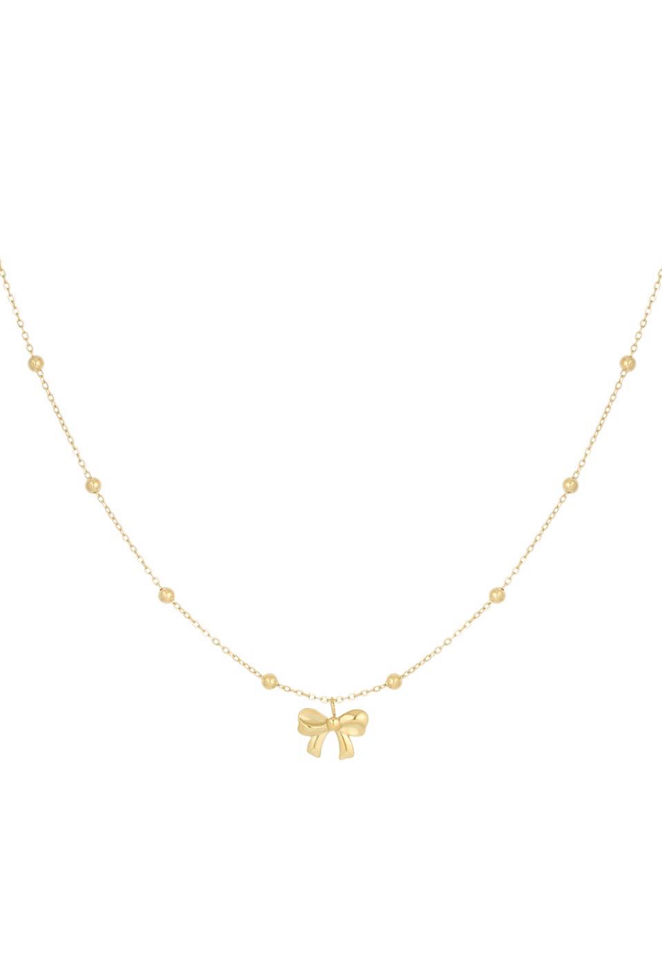 Ketting Met Strikje - Stainless Steel Ketting - Ketting Met Hanger - Cadeau Tip - Cadeau Voor Haar
