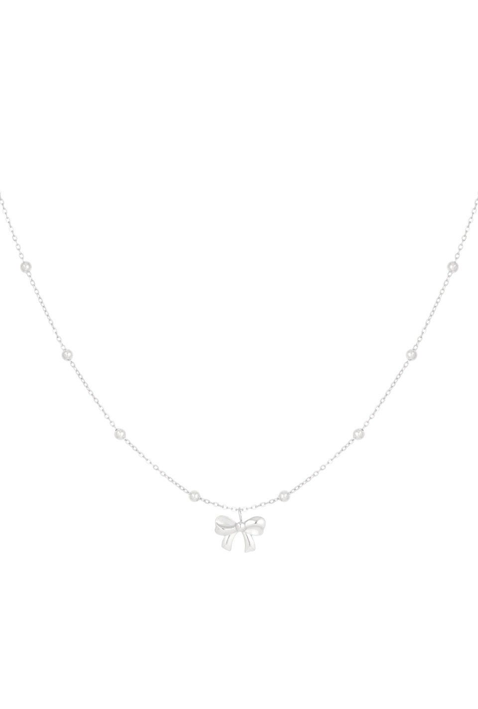 Ketting Met Strikje - Stainless Steel Ketting - Ketting Met Hanger - Cadeau Tip - Cadeau Voor Haar
